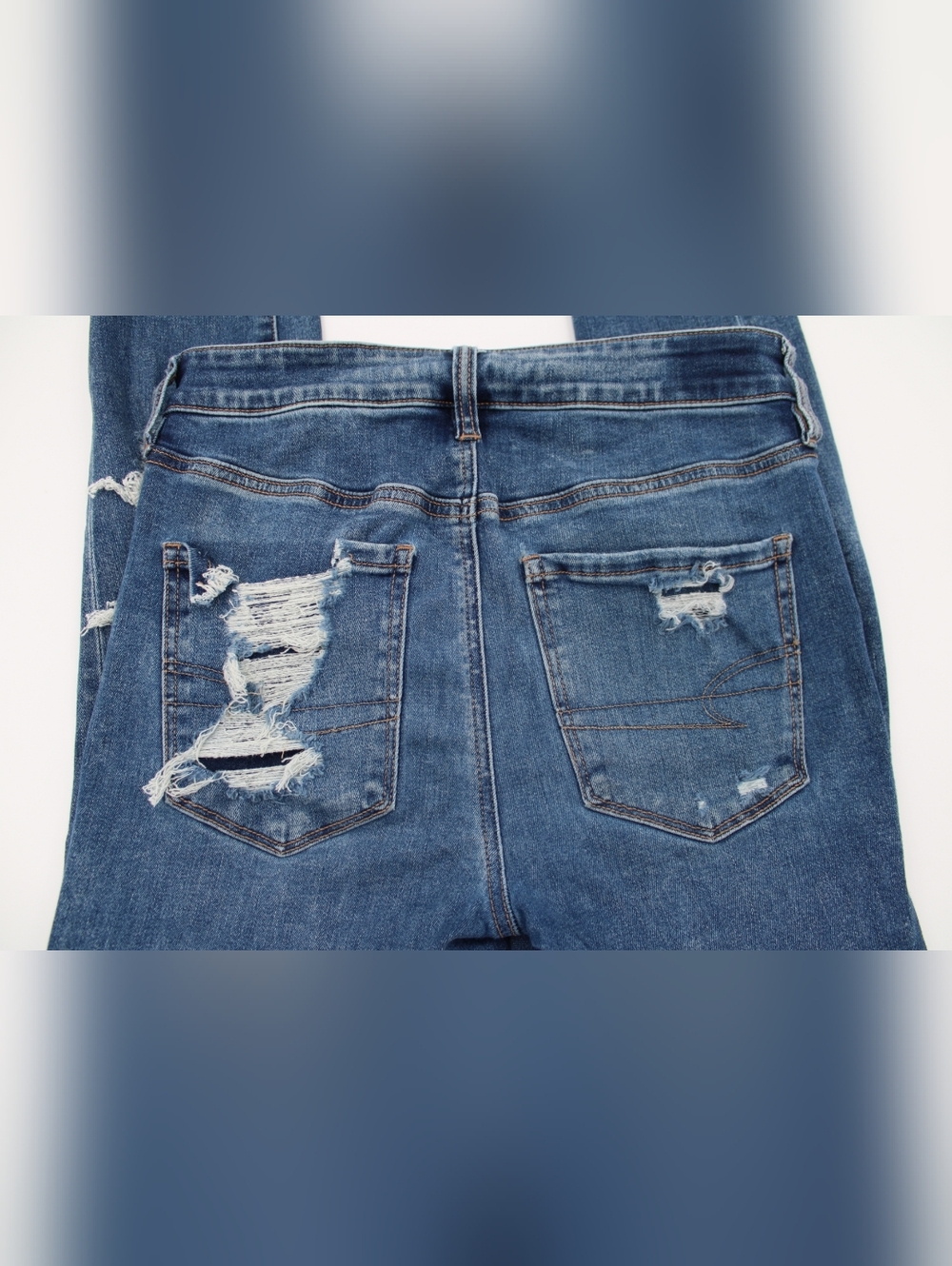 American Eagle Size 6R Distressed Cutout Denim Jeans - Picture 3 of 7